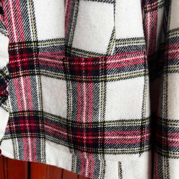 Talbots Red Plaid Wool Blend Ruffle Trim Peplum Back Blazer Jacket Size 14 EUC - Picture 8 of 13